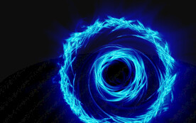 蓝色圆形火焰抽象科技背景