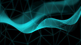 绿色发光光线抽象科技线条背景