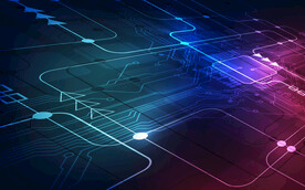 彩色发光光线抽象科技线条背景