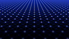 蓝色延伸发光几何球形抽象背景