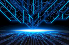 蓝色发光光线抽象科技线条背景