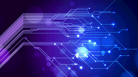 紫色发光光线抽象科技线条背景