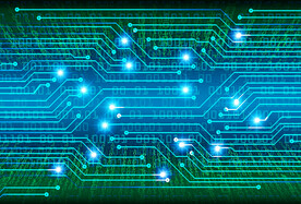 绿色发光光线抽象科技线条背景