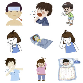 感冒发烧流感病毒打喷嚏感冒生病