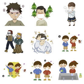 感冒发烧流感病毒打喷嚏感冒生病