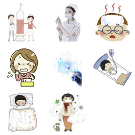 感冒发烧流感病毒打喷嚏感冒生病