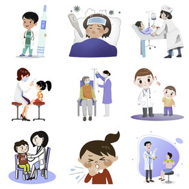 感冒发烧流感病毒打喷嚏感冒生病