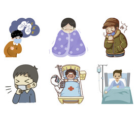 感冒发烧流感病毒打喷嚏感冒生病