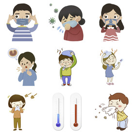 感冒发烧流感病毒打喷嚏感冒生病