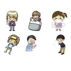 感冒发烧流感病毒打喷嚏感冒生病