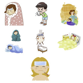 感冒发烧流感病毒打喷嚏感冒生病