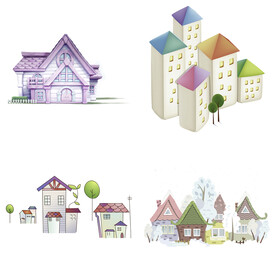 卡通梦幻蘑菇房子卡通房子