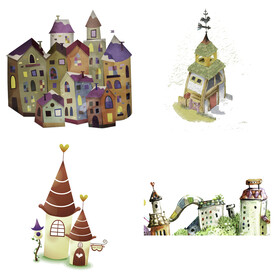 卡通梦幻蘑菇房子卡通房子