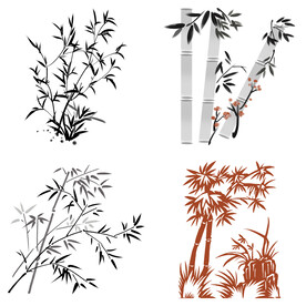 中国风水墨松树松枝迎客松水墨画