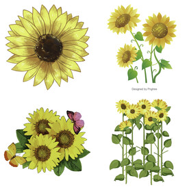 可爱卡通手绘向日葵太阳花