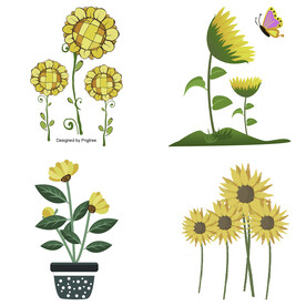 可爱卡通手绘向日葵太阳花