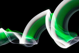 绿色抽象拉丝3D立体流体渐变