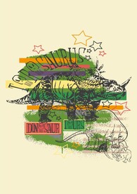 三角龙插画印花