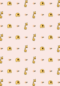 长颈鹿大象插画