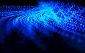 蓝色发光光线抽象科技线条背景