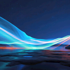 蓝色酸性丝绸质感流体渐变背景