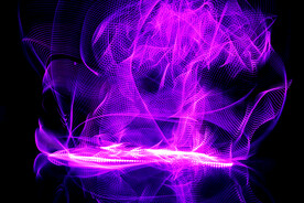 紫色发光光线抽象科技线条背景