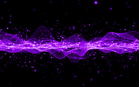 紫色发光光线抽象科技线条背景