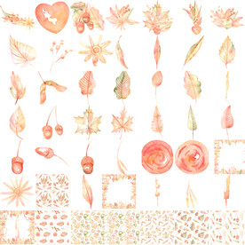 水彩秋天元素png