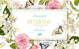 花卉蝴蝶背景海报 