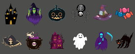 万圣节恐怖惊悚主题元素
