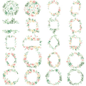 婚礼花卉边框png