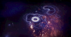 炫彩粒子光线光效舞台背景