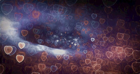 炫彩爱心粒子光线光效舞台背景