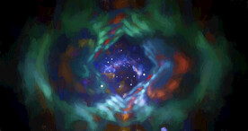 炫彩粒子光线光效舞台背景