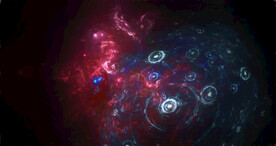 炫彩粒子光线光效舞台背景