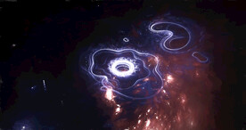 炫彩粒子光线光效舞台背景