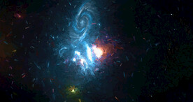 炫彩粒子光线光效舞台背景