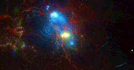 炫彩粒子光线光效舞台背景