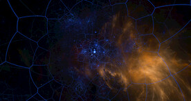 炫彩粒子光线光效舞台背景