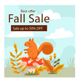 秋天松鼠海报 