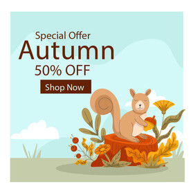 秋天松鼠海报