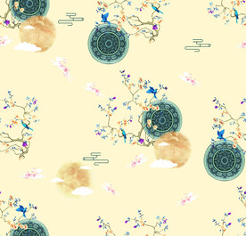 香云纱真丝面料印花