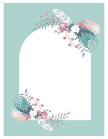 花朵羽毛边框 