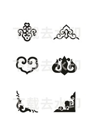 中式边框底纹元素矢量图