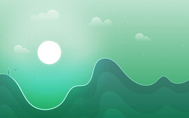 绿色高山树林插画风格背景