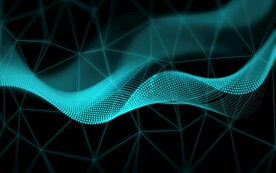 绿色发光光线抽象科技线条背景