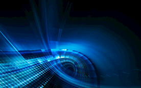 蓝色渐变发光抽象科技线条背景