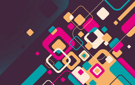 彩色渐变方块几何科技线条背景