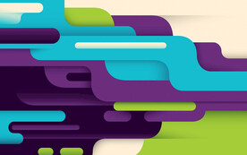 彩色撞色弧形抽象科技线条背景