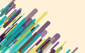 黄底彩色弧形抽象科技线条背景